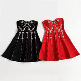 julie Strapless Diamond Bandage Mini Dress