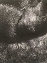 Fuzzy Trim Split Bodycon strapless midi Dress in black