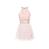 Sleeveless halter layered party Dress