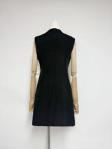 mandy 3d flower embellished Mini Dress in Black