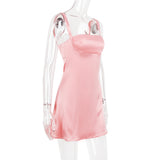 PINK SATIN MINI DRESS