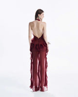 melissa grey Flower Asymmetric Folds Streame Mini Dress