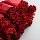 sally ruffle trim strapless mini dress in red