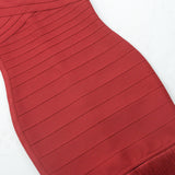 tassel bandage lace bodycon midi dress in burgundy