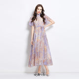 eileen multicolor single-breasted printed midi dress