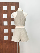 evangeline Sequin Top in apricot