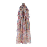 susie multicolor floral print layer halter midi dress