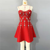 julie Strapless Diamond Bandage Mini Dress