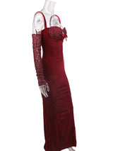 VELVET MAXI DRESS IN WINE