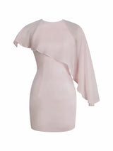 wendy cape  bodycon mini dress - pink
