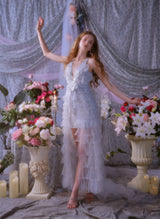 Vivi Light Blue Sleeveless Chiffon Banquet Dress