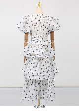 Colette Polka Dot Ruffle Skirt Two Piece Set