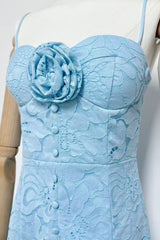 samantha Hollow Out Sleeveless maxi Dress in blue