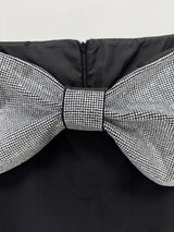 crystal bow crêpe maxi dress in Black