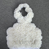 flower bandage midi dress in white