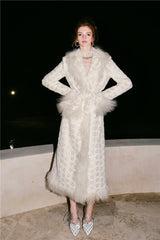 Retro Square Collar Plant and Flower Tie Coat