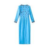 meroy square neck floral Beading Embroidery maxi dress in sky blue