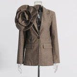Sada Flower Blazer - Brown
