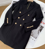 natividad Button-embellished Cotton-twill Mini Dress in black