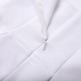 anila square neck crystal embellished mini dress in white