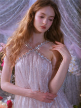 Mera Sleeveless Diamond Chain Cake evening Dress