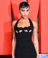 lara cutout backless Halter bandage maxi dress in black