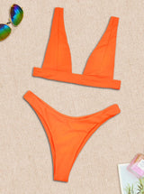 Orange Cross Border Bikini Set