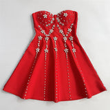 julie Strapless Diamond Bandage Mini Dress