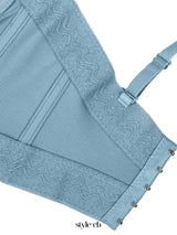 3D Flower Diamond Corset in blue