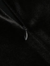 velvet crystal embellished maxi dress in black