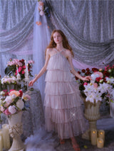 Mera Sleeveless Diamond Chain Cake evening Dress