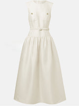 jocelyn Bowknot-Side Bandage Strapless maxi Dress in apricot