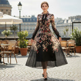 shirley Long Sleeve floral Printed Woven Maxi Dress