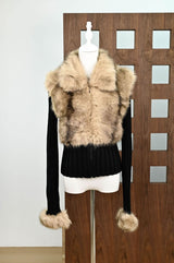 geraldine Faux Fur Knit Coat