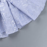 deborah Halterneck Floral Flare Mini Dress in blue