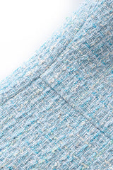 halter neck tweed vest mini dress in blue