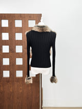geraldine Faux Fur Knit Coat