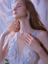 Vivi Light Blue Sleeveless Chiffon Banquet Dress