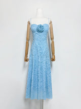 samantha Hollow Out Sleeveless maxi Dress in blue