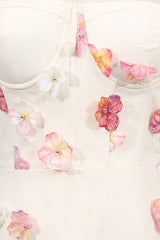 Off-Shoulder Embroidered Maxi Dress in apricot