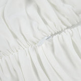 long sleeve draped cowl neck maxi dress in white