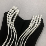 tiffany Pearl Bandage Sleeveless Maxi Dress in black