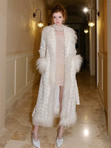 Retro Square Collar Plant and Flower Tie Coat