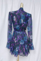 Purple Floral Cocktail mini Dress