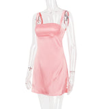PINK SATIN MINI DRESS