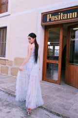 Vivi Light Blue Sleeveless Chiffon Banquet Dress