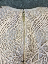 gloria Lace Bandage midi Dress in Blush