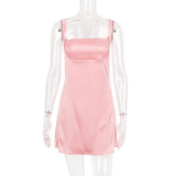 PINK SATIN MINI DRESS