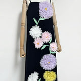 kristin Buttercup Embroidered Maxi Dress in Black
