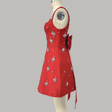 adora Sleeveless Diamond Bow Bandage Mini Dress in red